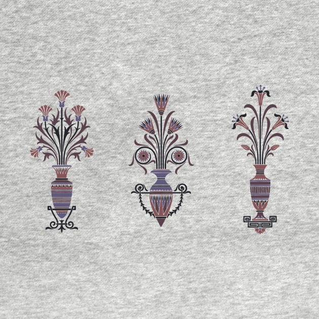 Ancient Greece Inspired Floral Vase Motif by KittenMe Designs